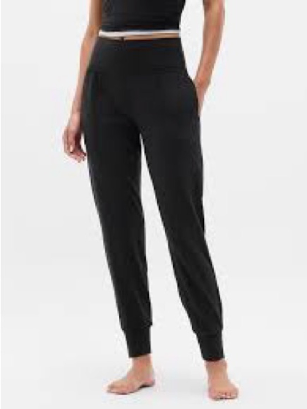 Athleta Black Women's Jogger Pants with Tapered Ankles